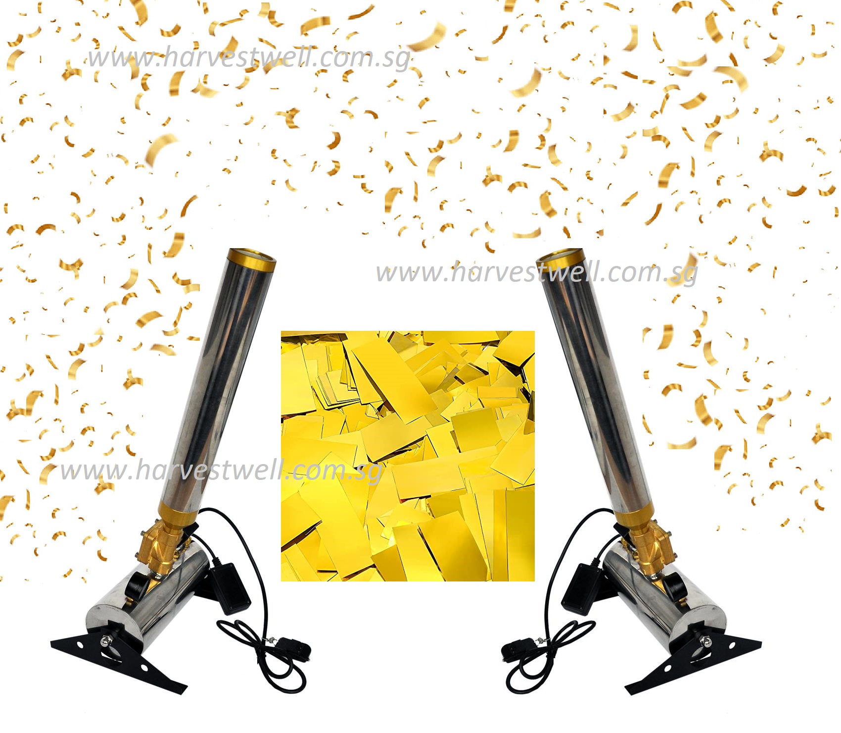 Duo Confetti Cannon Compressed Air Launcher for Rental